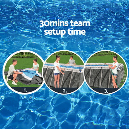 Bestway Swimming Pool 640x274x132cm Steel Frame Above Ground Pools Filter Pump Ladder 19281L-Home &amp; Garden &gt; Pool &amp; Accessories &gt; Swimming Pools-PEROZ Accessories