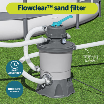 Bestway Pool Pump Sand Filter 800GPH 3028L/H Pools Flowclear Filters-Home &amp; Garden > Pool &amp; Accessories > Swimming Pools-PEROZ Accessories