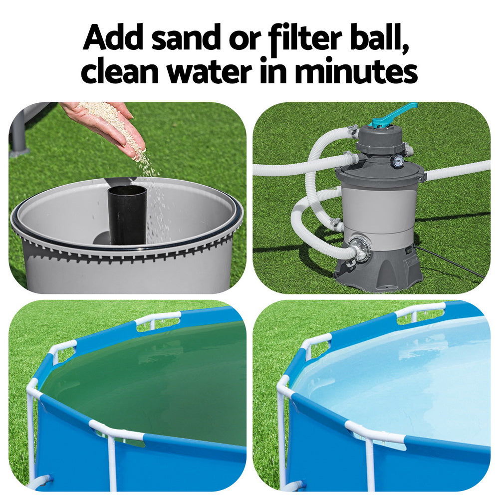 Bestway Pool Pump Sand Filter 800GPH 3028L/H Pools Flowclear Filters-Home &amp; Garden > Pool &amp; Accessories > Swimming Pools-PEROZ Accessories