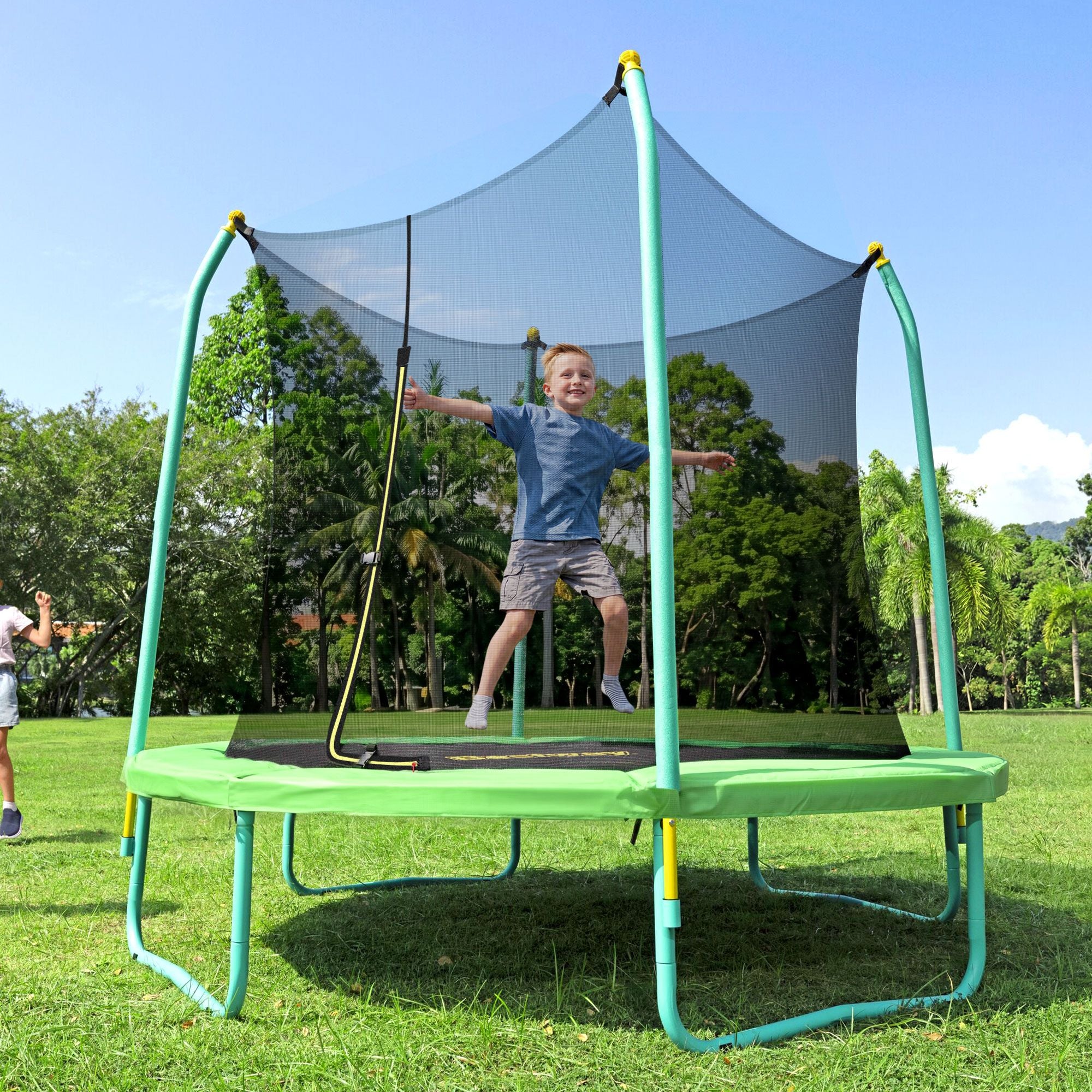 Bestway 8ft Trampoline Kids Rebounder Safety Net Enclosure Outdoor Fitness 2.44m for Ages 6+