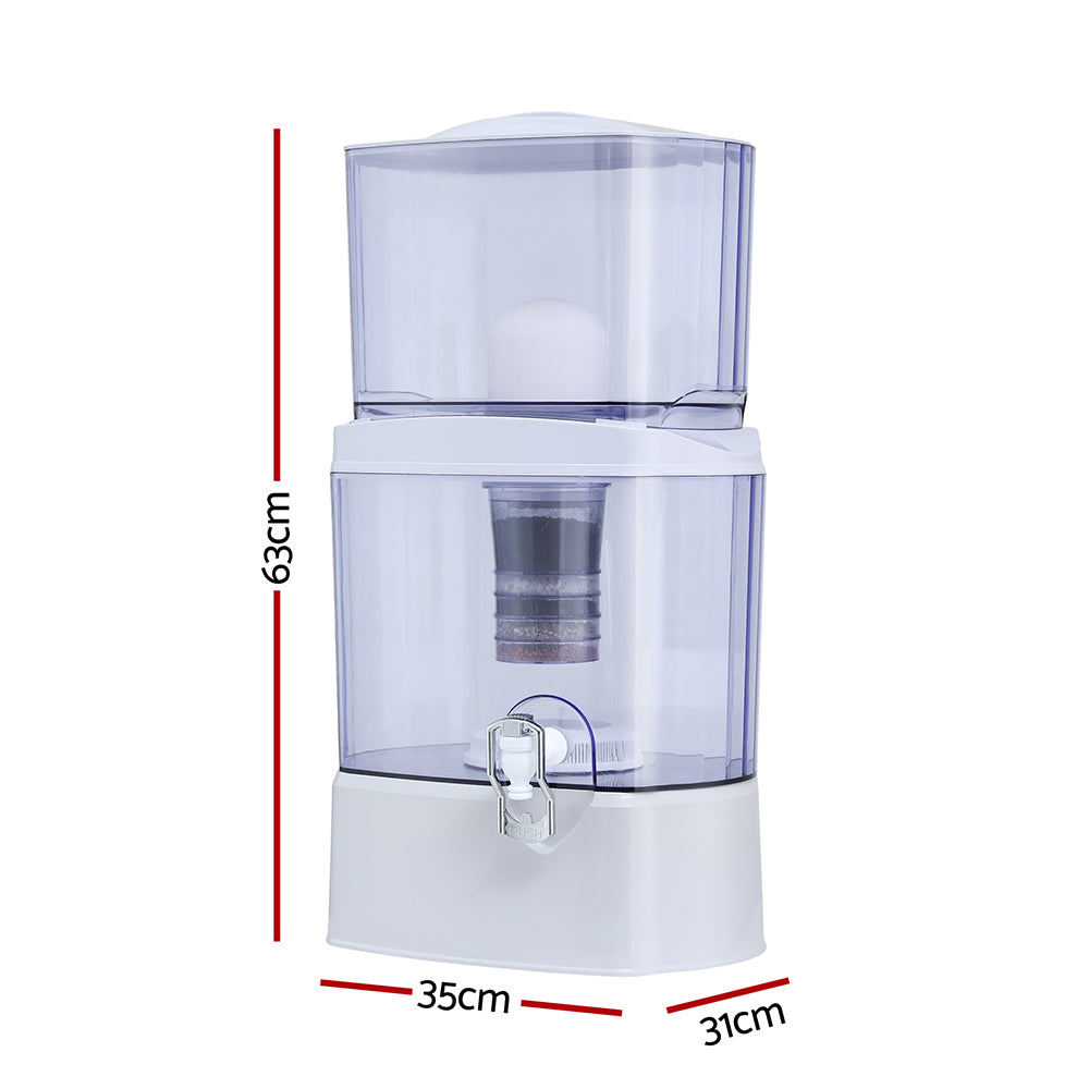 Devanti Benchtop Water Filter 24L Gravity Multi-Stage BPA-Free Home Camping-Tools &gt; Industrial Tools &gt; Water Filtration Accessories-PEROZ Accessories