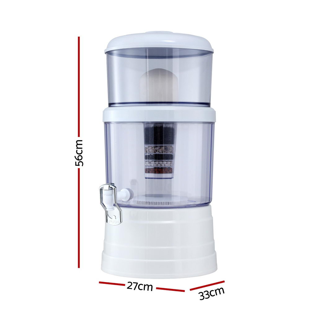 Devanti Benchtop Water Filter 16L Gravity Multi-Stage BPA-Free Home Camping-Tools &gt; Industrial Tools &gt; Water Filtration Accessories-PEROZ Accessories