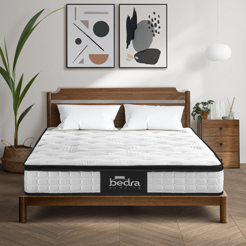Bedra Double Mattress 22CM Cool Gel Foam Bonnell Spring with Pillows-Mattress-PEROZ Accessories