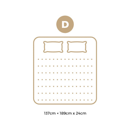 Bedra Double Mattress Tight Top Foam Pocketed Springs 24cm-Mattress-PEROZ Accessories