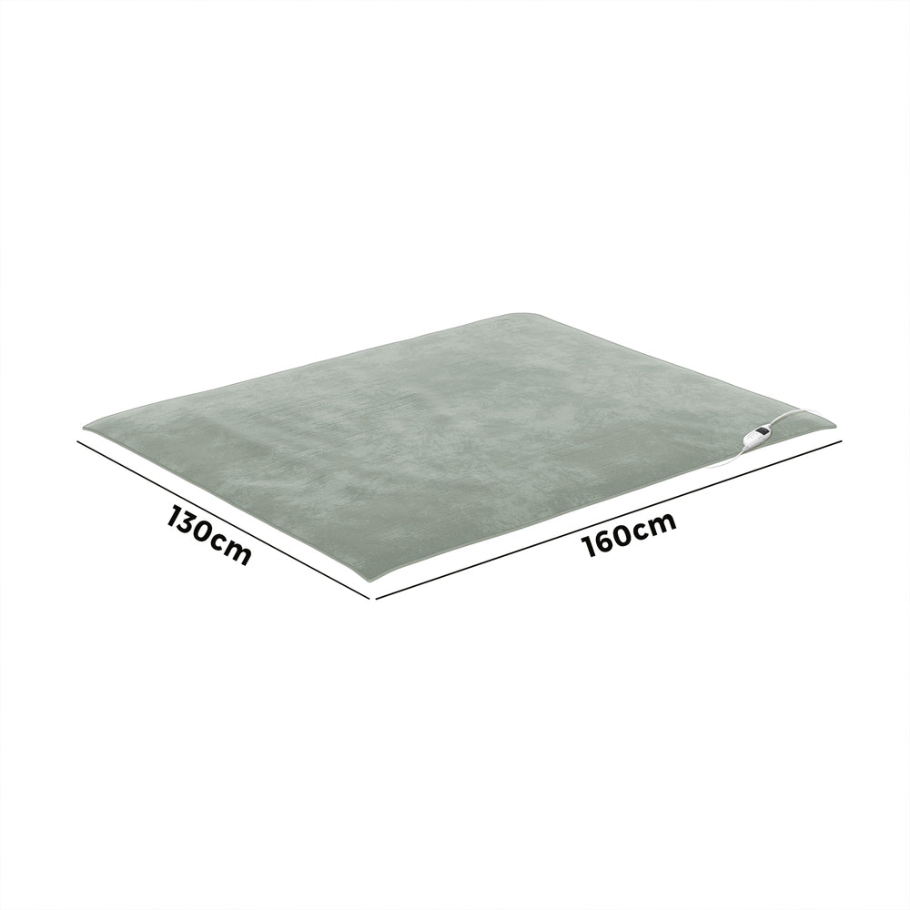 Bedra Electric Heated Blanket Washable Throw Rug Coral Fleece Light Green-Heated Throw Rug-PEROZ Accessories