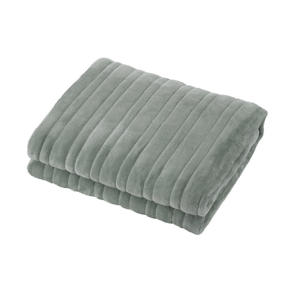 Bedra Electric Heated Blanket Washable Throw Rug Coral Fleece Light Green-Heated Throw Rug-PEROZ Accessories