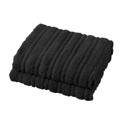 Bedra Electric Heated Blanket Washable Throw Rug Sherpa Coral Fleece Charcoal-Heated Throw Rug-PEROZ Accessories