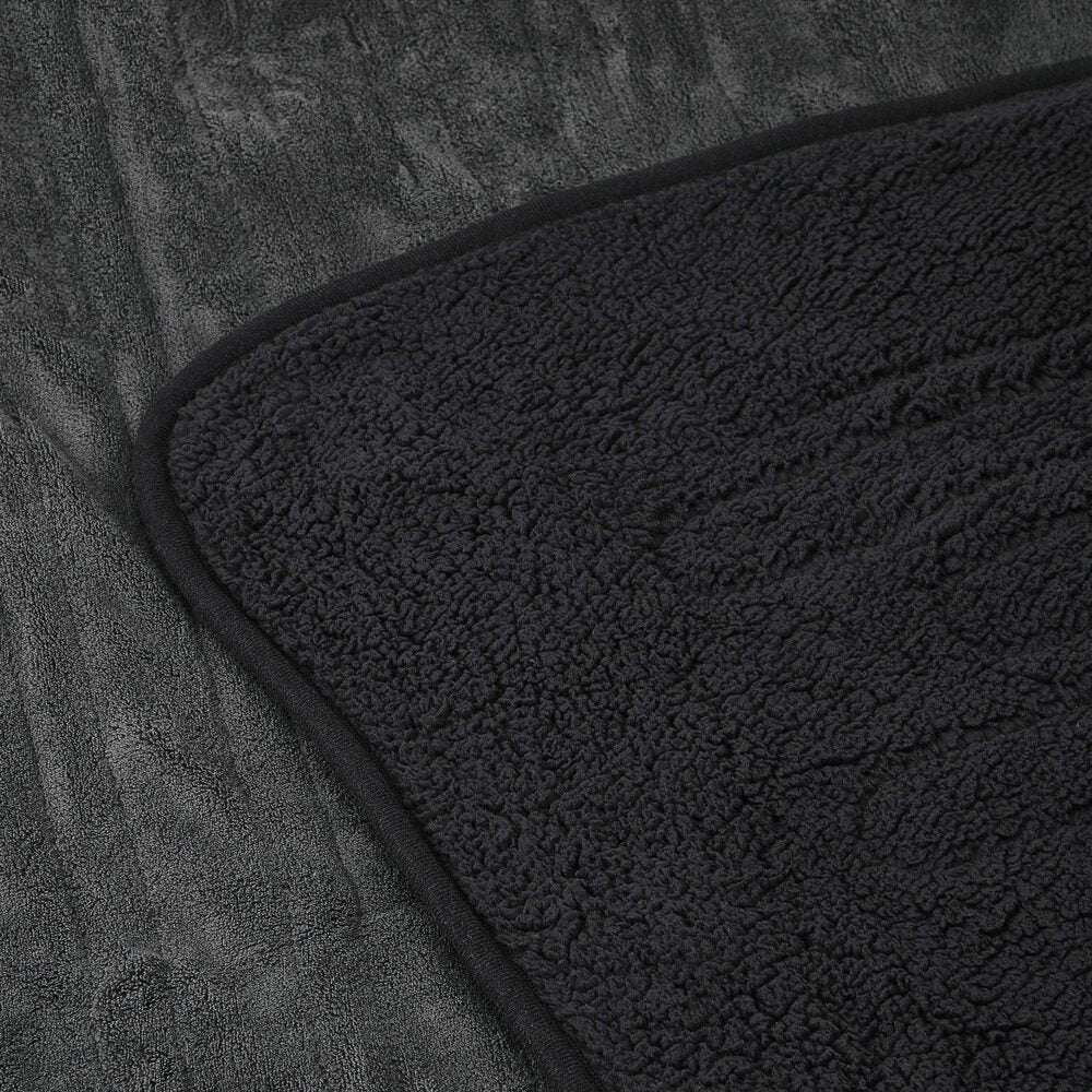 Bedra Electric Heated Blanket Washable Throw Rug Sherpa Coral Fleece Charcoal-Heated Throw Rug-PEROZ Accessories