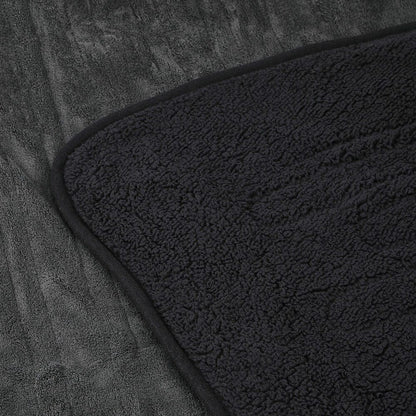 Bedra Electric Heated Blanket Washable Throw Rug Sherpa Coral Fleece Charcoal-Heated Throw Rug-PEROZ Accessories