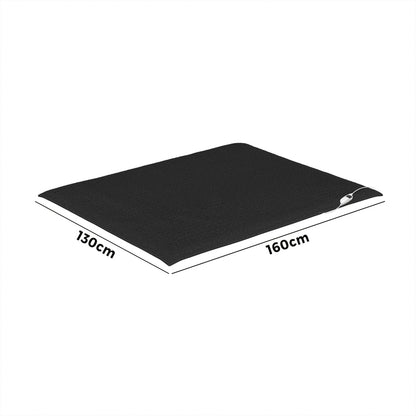 Bedra Electric Heated Blanket Washable Throw Rug Sherpa Coral Fleece Charcoal-Heated Throw Rug-PEROZ Accessories