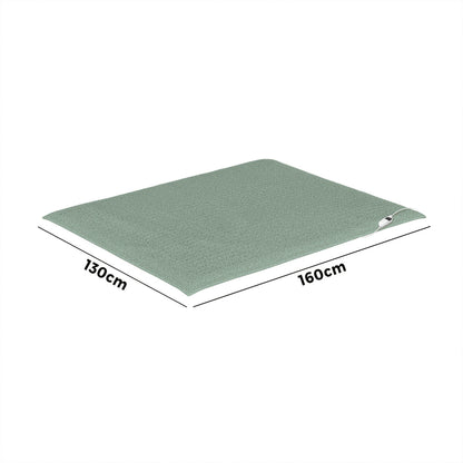 Bedra Electric Heated Blanket Washable Throw Rug Sherpa Coral Fleece Green-Heated Throw Rug-PEROZ Accessories