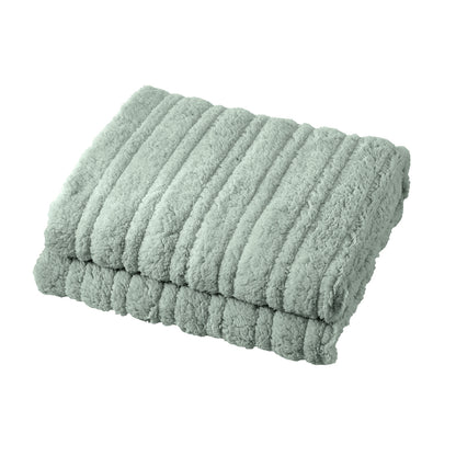 Bedra Electric Heated Blanket Washable Throw Rug Sherpa Coral Fleece Green-Heated Throw Rug-PEROZ Accessories