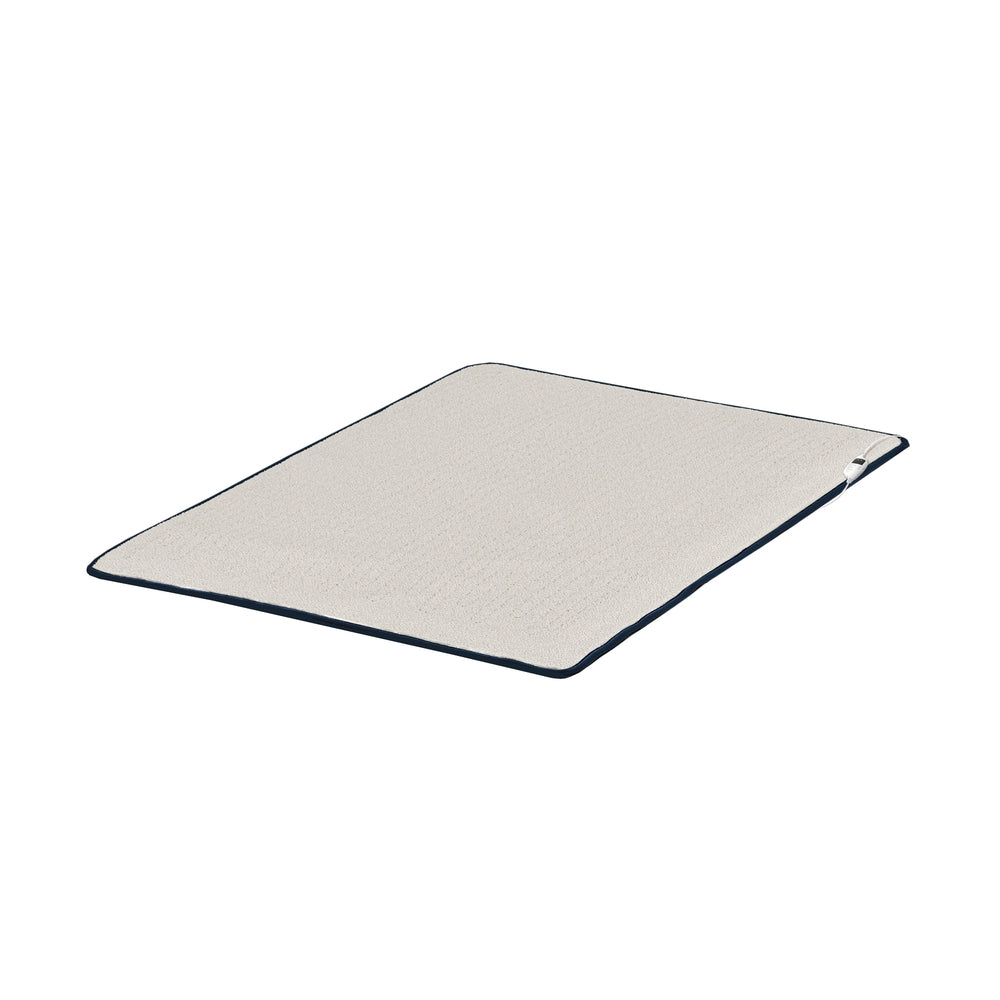 Bedra Electric Heated Blanket Washable Throw Rug Sherpa Coral Fleece Navy Beige-Heated Throw Rug-PEROZ Accessories