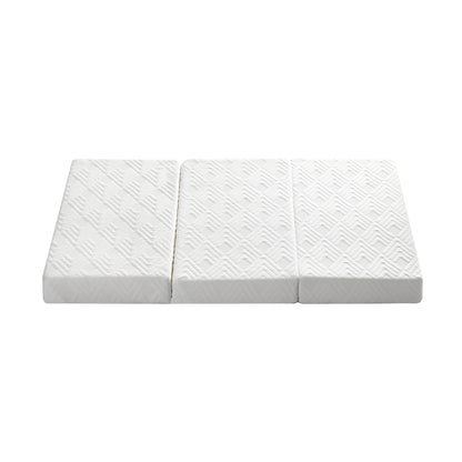 Bedra Folding Mattress 3-Fold Foldable Foam White-Folding Mattress Cushion-PEROZ Accessories