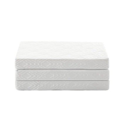Bedra Folding Mattress 3-Fold Foldable Foam White-Folding Mattress Cushion-PEROZ Accessories