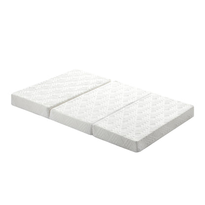 Bedra Folding Mattress 3-Fold Foldable Foam White-Folding Mattress Cushion-PEROZ Accessories