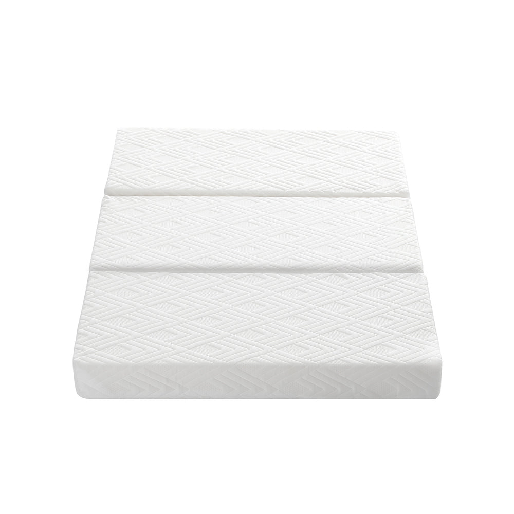 Bedra Folding Mattress 3-Fold Foldable Foam White-Folding Mattress Cushion-PEROZ Accessories
