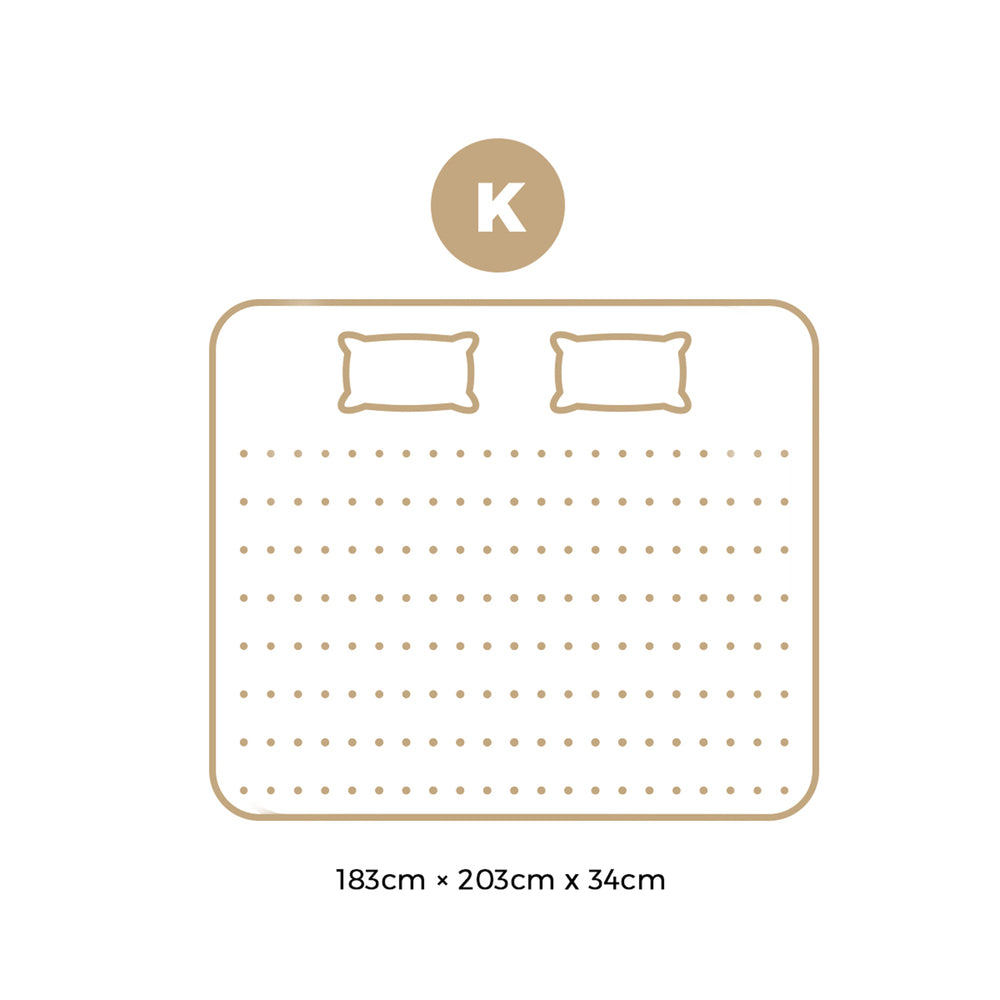 Bedra King Mattress Cool Gel Foam Pocket Spring 34CM with Pillows-Mattress-PEROZ Accessories