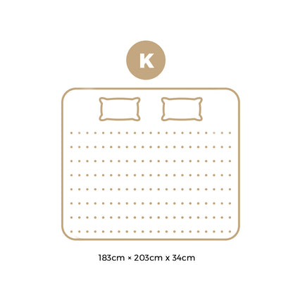 Bedra King Mattress Cool Gel Foam Pocket Spring 34CM with Pillows-Mattress-PEROZ Accessories
