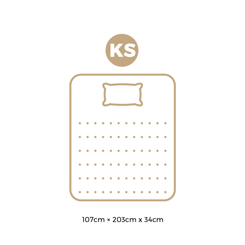 Bedra King Single Mattress Cool Gel Foam Pocket Spring 34CM with Pillow-Mattress-PEROZ Accessories