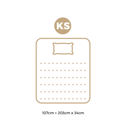 Bedra King Single Mattress Cool Gel Foam Pocket Spring 34CM with Pillow-Mattress-PEROZ Accessories