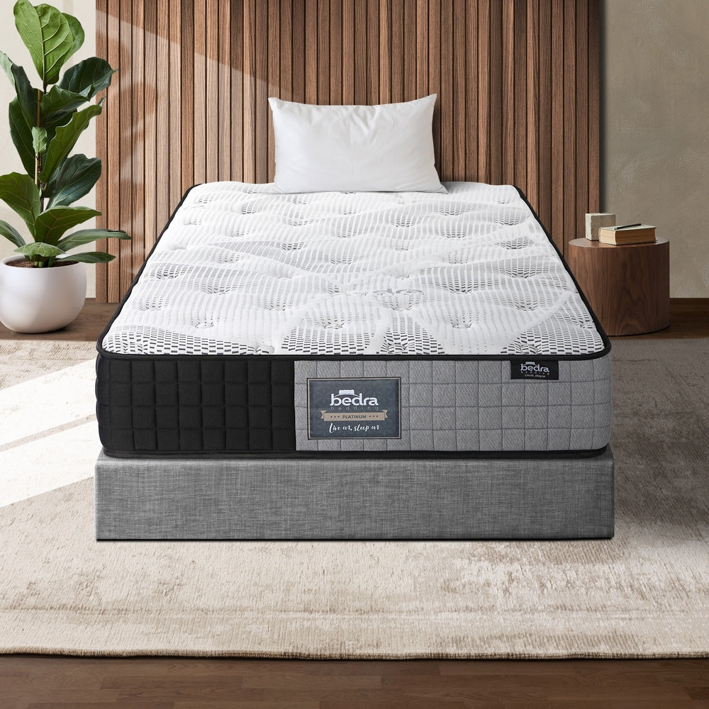 Bedra King Single Mattress Tight Top Foam Pocketed Springs 24cm-Mattress-PEROZ Accessories