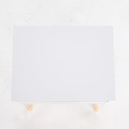 Bedside Table 2 Drawer Wood Leg Storage Cabinet Nightstand SUZY WHITE-Furniture > Bedroom > Bedside Tables-PEROZ Accessories