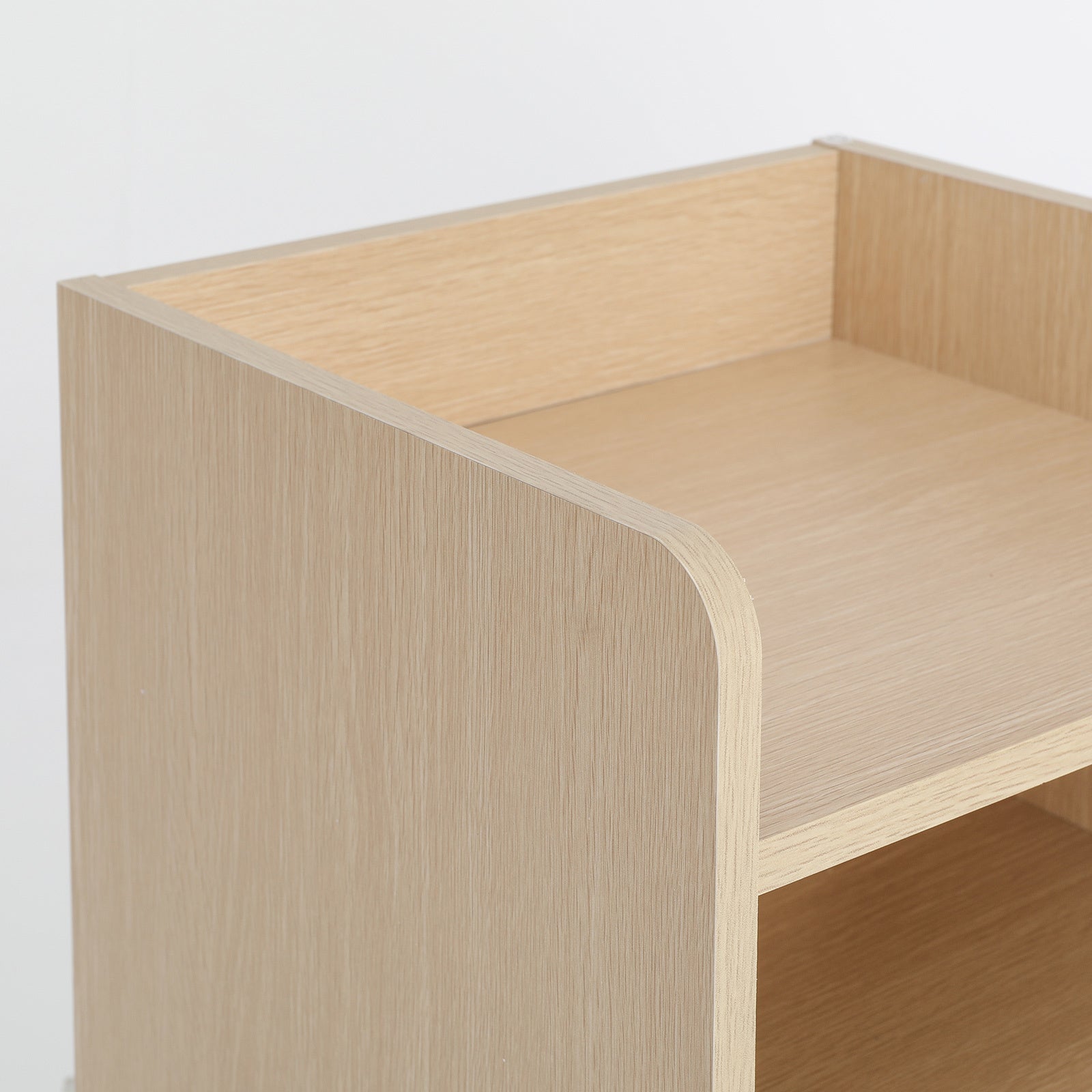 Bedside Table Side Storage Cabinet Nightstand Bedroom 1 Drawer 2 Shelf LARK OAK-Furniture > Bedroom > Bedside Tables-PEROZ Accessories