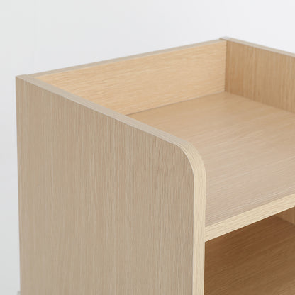 Bedside Table Side Storage Cabinet Nightstand Bedroom 1 Drawer 2 Shelf LARK OAK-Furniture > Bedroom > Bedside Tables-PEROZ Accessories