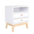 Bedside Table Side Storage Cabinet Nightstand Bedroom 2 Drawer ANYA - WHITE-Furniture > Bedroom > Bedside Tables-PEROZ Accessories