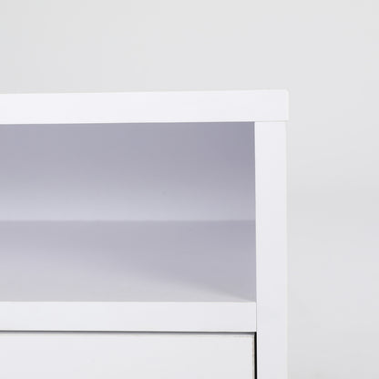 Bedside Table Side Storage Cabinet Nightstand Bedroom 2 Drawer ANYA - WHITE-Furniture > Bedroom > Bedside Tables-PEROZ Accessories