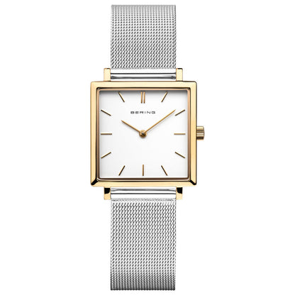 Bering Classic 26mm Polished Gold Case and Silver Strap Watch-PEROZ Accessories