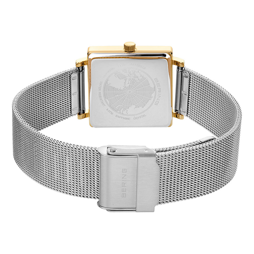 Bering Classic 26mm Polished Gold Case and Silver Strap Watch-PEROZ Accessories