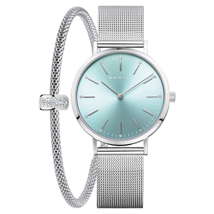Bering Classic 34mm Polished Silver Strap Watch-PEROZ Accessories