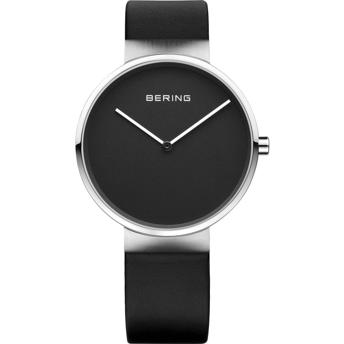 Bering Classic 39mm Black Leather Strap Watch-PEROZ Accessories