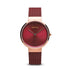 Bering Classic Brushed Rose Gold Red Mesh Watch-PEROZ Accessories
