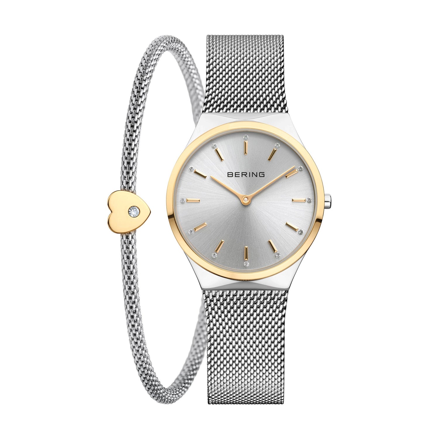 Bering Classic Gift Set 31mm Gold Silver Stainless Steel Strap with matching Bracelet Watch-PEROZ Accessories