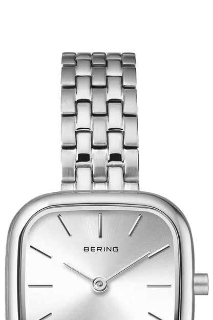 Bering Classic Ladies 26mm Square Case Silver Metal Strap Watch-PEROZ Accessories
