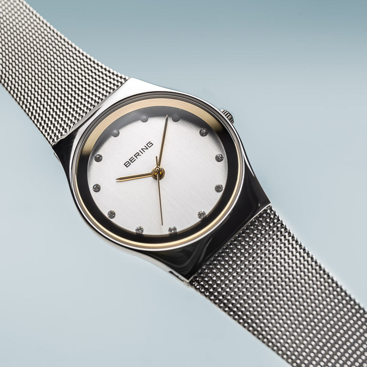 Bering Classic Polished Silver 27mm Mesh Watch-PEROZ Accessories