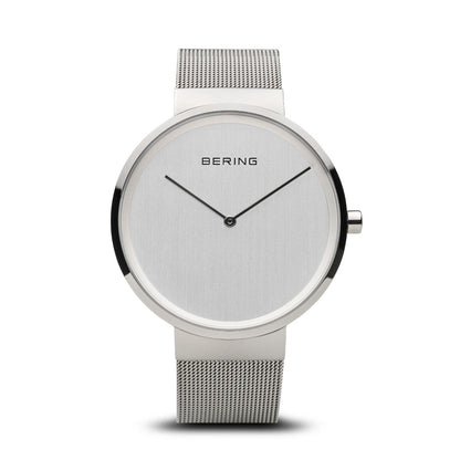 Bering Classic Polished Silver 39mm Milanese Strap-PEROZ Accessories