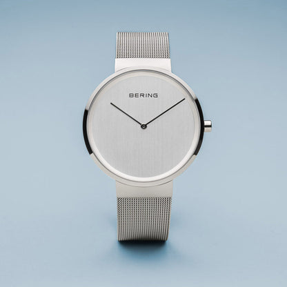 Bering Classic Polished Silver 39mm Milanese Strap-PEROZ Accessories