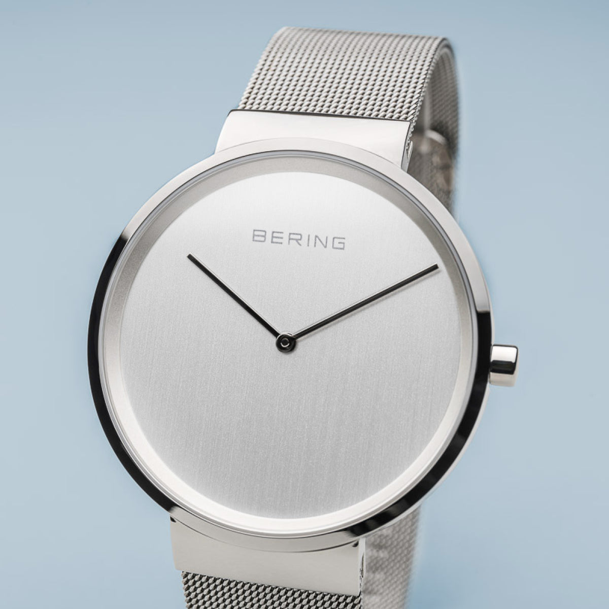 Bering Classic Polished Silver 39mm Milanese Strap-PEROZ Accessories