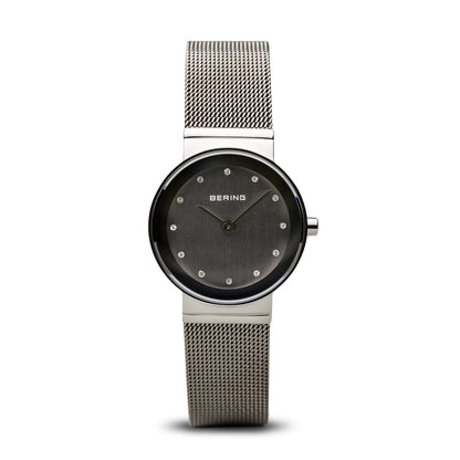 Bering Classic Polished Silver Mesh Swarovski Watch-PEROZ Accessories