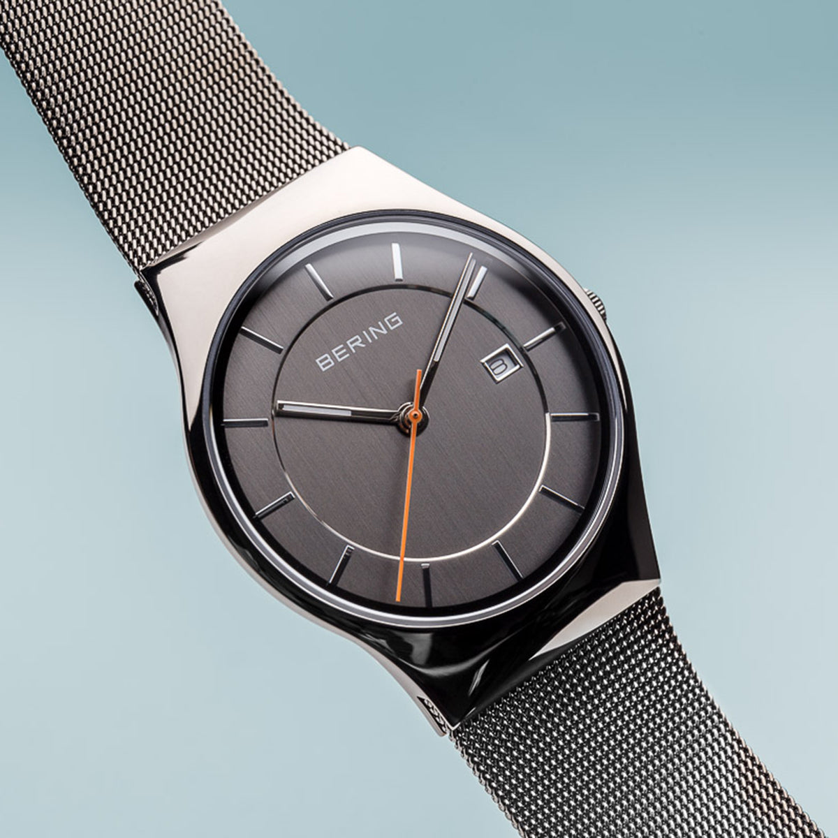 Bering Classic Polished Silver Mesh Watch-PEROZ Accessories