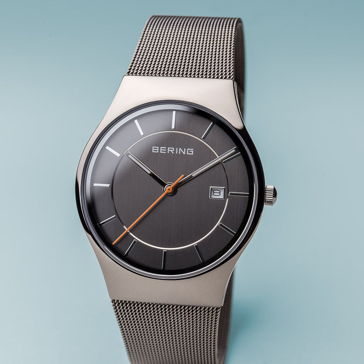 Bering Classic Polished Silver Mesh Watch-PEROZ Accessories