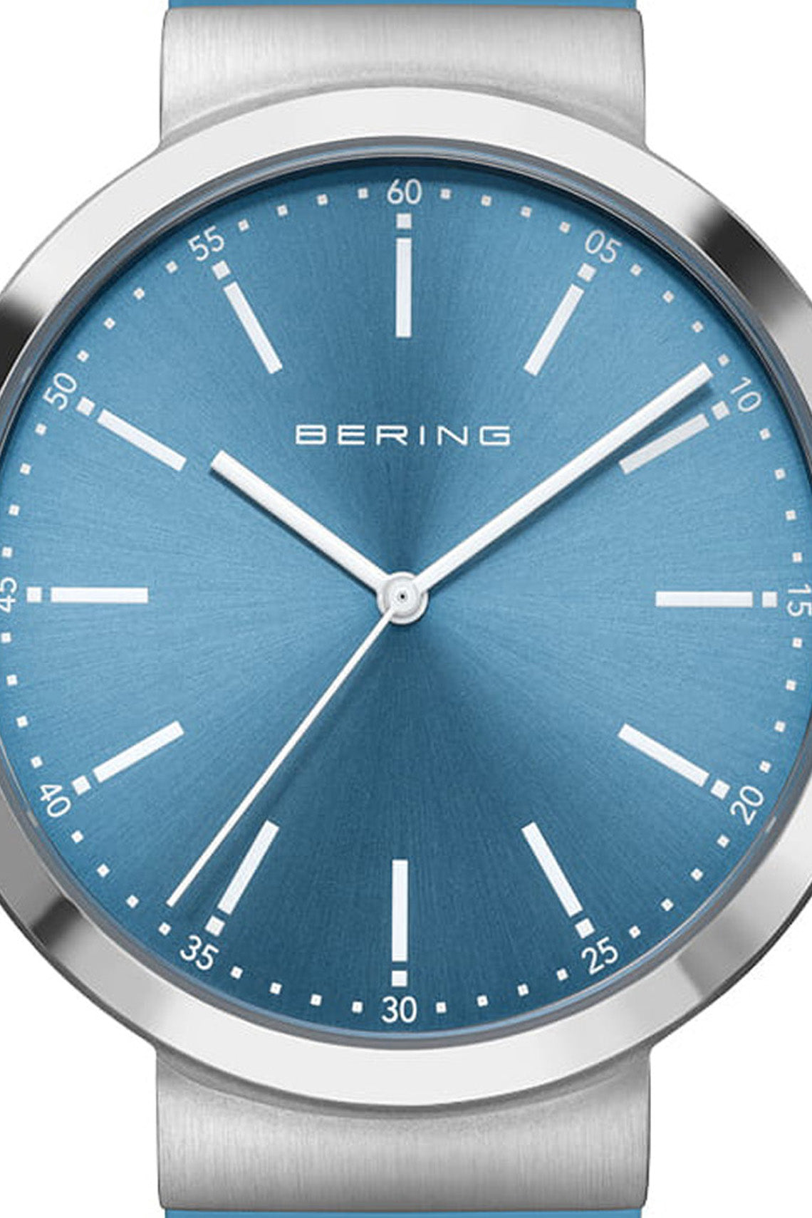 Bering Gents 41mm Acrtic Blue Dial Arctic Blue Silicon Strap Watch-PEROZ Accessories