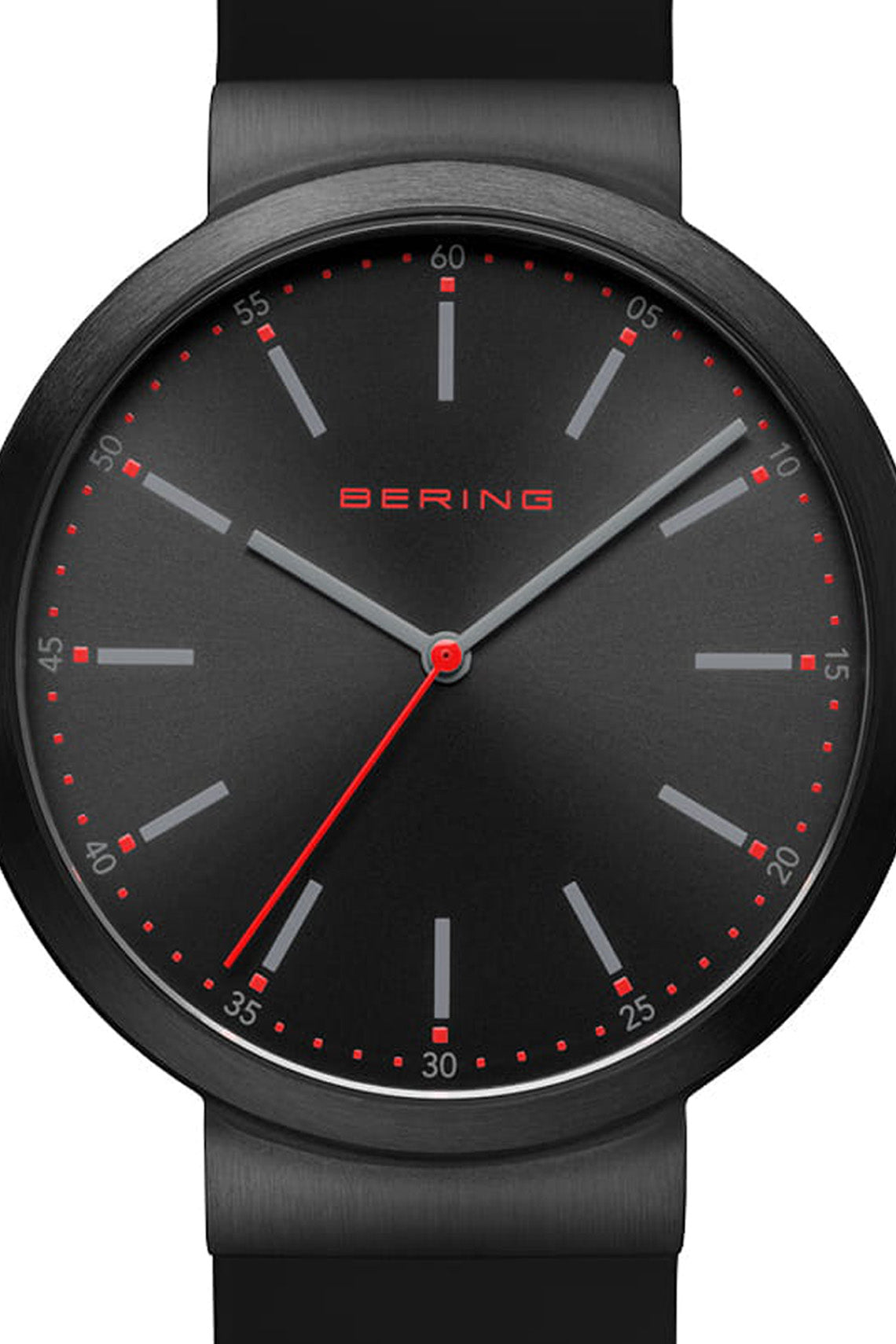 Bering Gents 41mm Black Dial Black Silicon Strap Watch-PEROZ Accessories