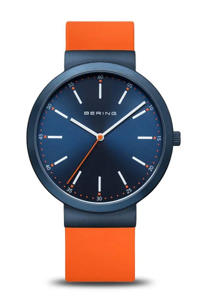 Bering Gents 41mm Blue Dial Blue Silicon Strap Watch-PEROZ Accessories