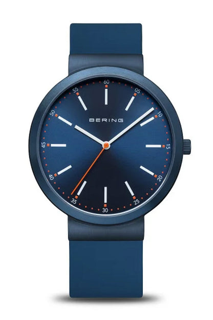 Bering Gents 41mm Blue Dial Blue Silicon Strap Watch-PEROZ Accessories