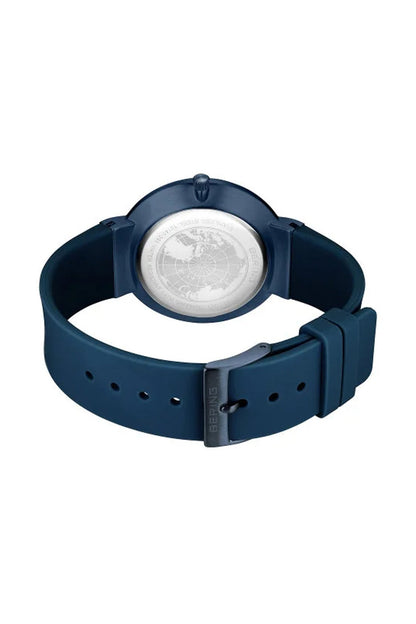 Bering Gents 41mm Blue Dial Blue Silicon Strap Watch-PEROZ Accessories